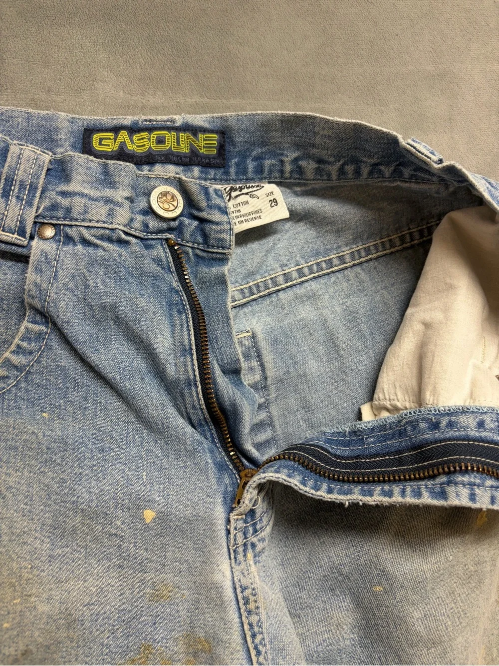 VTG Gasoline Ralph Nakash Denim Shorts 29 Baggy JNCO Style Skate Y2K Distressed